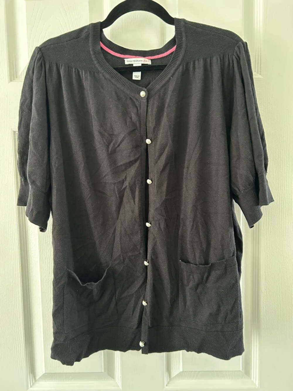 Classic Short-Sleeve Cardigan Jacket - Black